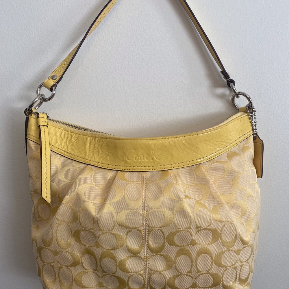 Coach Yellow Patterned Shoulder Bag
